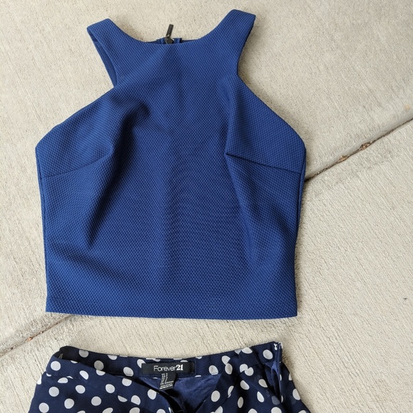Bisou Bisou Tops - Crop Top -Navy Blue